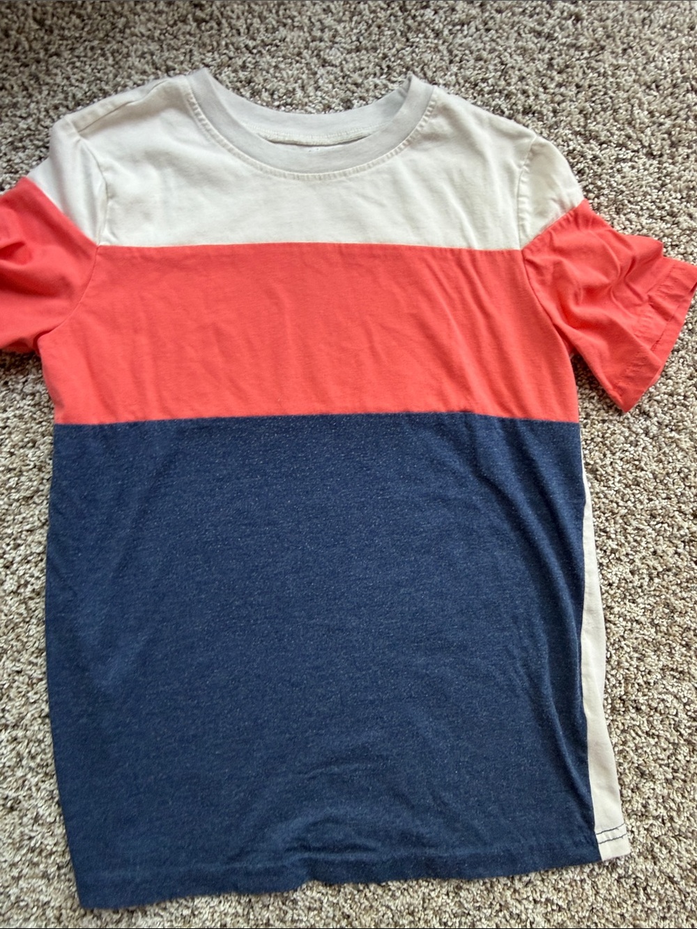 jumping beans White Coral and Navy Colorblock Short Sleeve Tee size 10